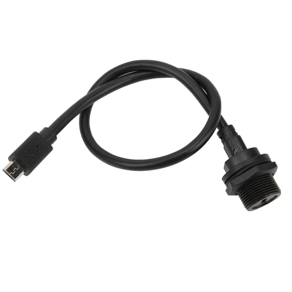 Vandtæt Micro USB-stik IP67 Han/Hun med Kabelstik E10MCTFF/MCAM 0.3m Sort