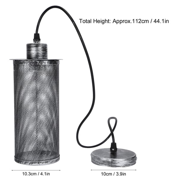 Retro Mesh Pendel Lampeskærm E27 Jernlampe til Bar Cafe Restaurant Sort