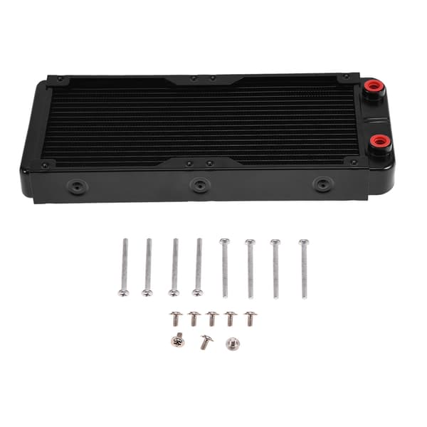 240MM Aluminium Computer Radiator Vandkøling Køler 18 Rør Varmeveksler CPU Køleplade