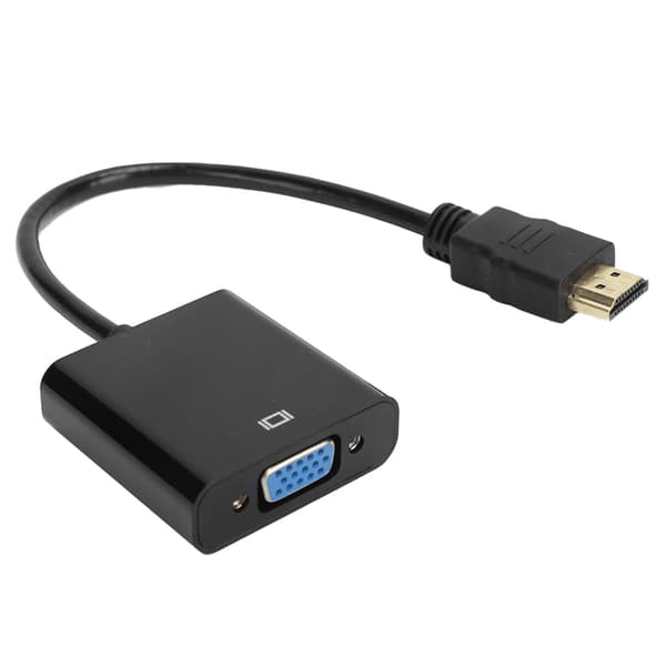 HD Multimedia Interface til VGA-adapterkonverterkabel til computer, bærbar computer, skærm, projektor, sort