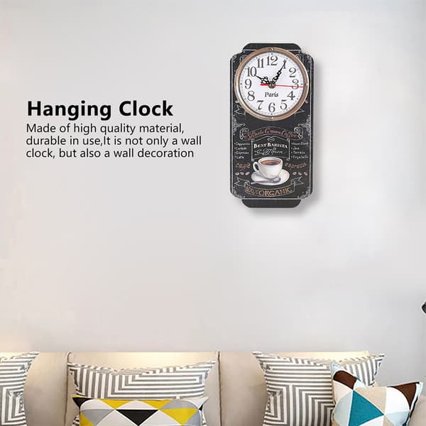 Modern rektangulär väggklocka elegant hängande ur för vardagsrum och bardekor