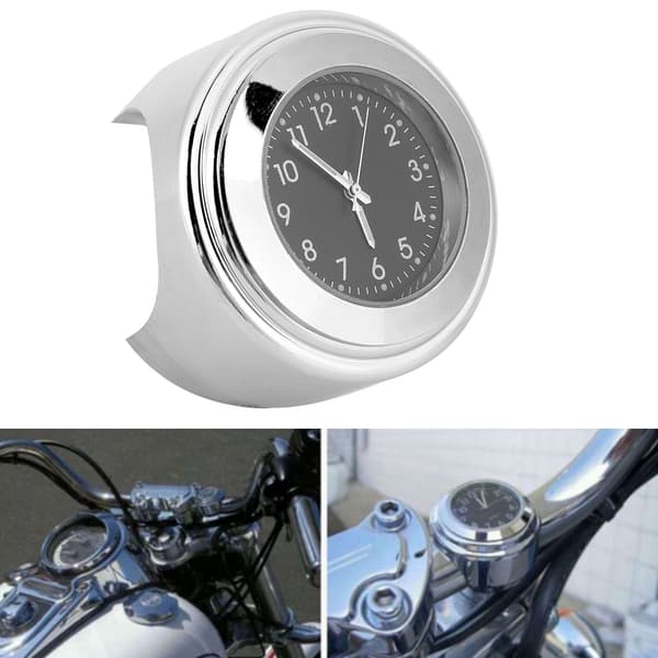 22-25 mm Universal Motorcykel Styrur Metalmontering Håndgreb Stang Ur (Sort Skive)