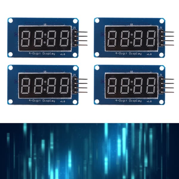 4 stk. 4-cifret LED-displaymodul Rød TM1637-driver Justerbar lysstyrke Segmentur