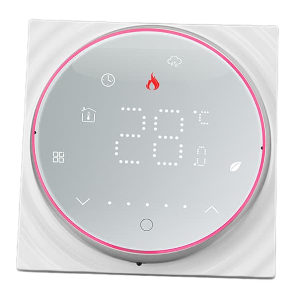 Smart Termostat 1 Vecka Programmerbar LED-display Infälld Rektangulär Bas Digital Termostat AC95‑240V för Pannvärmesystem Vit
