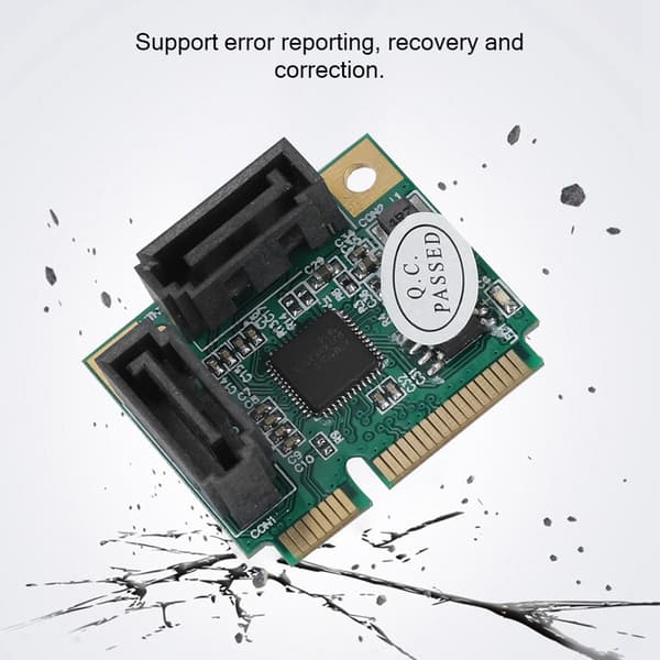 Mini 2-ports PCI-e PCI til SATA 3.0 6Gbps konverter harddiskudvidelseskort til Windows
