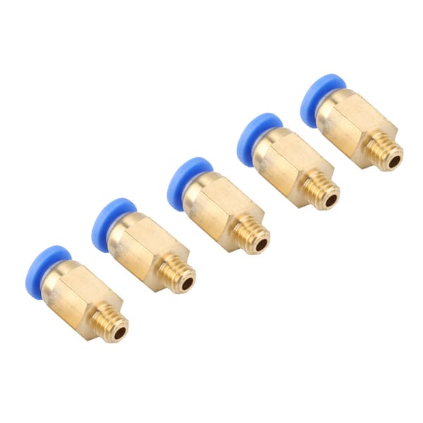 5 STK 3D-printertilbehør PC4-M6 lige gennemgående pneumatisk samling ydre diameter 4MM