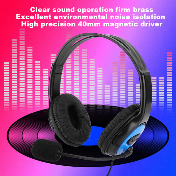 A4 ABS Lättvikts Gaming Headset Brusreducerande Mikrofon Hörlursutrustning för PS4/X ONE