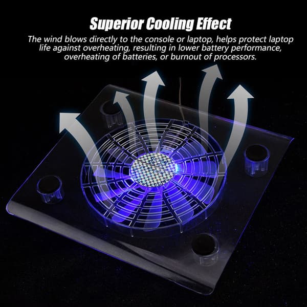 Ultra Stille USB Notebook Køler Køleplade Ventilatorer med LED RGB Lys til PS4/PS3/Bærbar