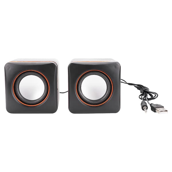 Mini Cube USB Stereo 3,5 mm Jack Kablet Højttaler til Stationær Bærbar PC Computer (Dobbelt spor)