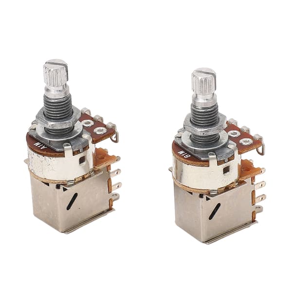 2 st gitarrpotentiometer A1M B1M kombination 18 mm räfflad axel elbaspotar för volym- och tonkontroll
