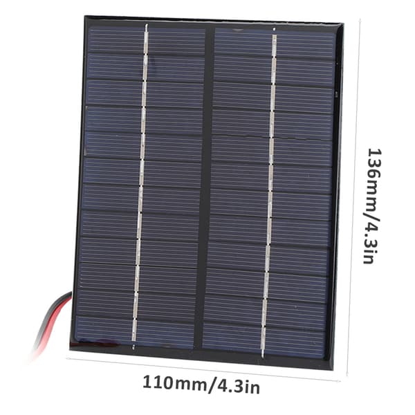 2W 12V Solpanel Polykrystallinsk Silicium DIY Bærbar Udendørs Oplader med Klips