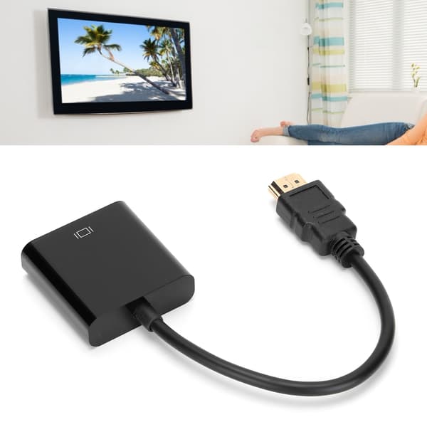 High-Definition Multimedia Interface til VGA-adapter 1080P HD bærbar ABS-konverter