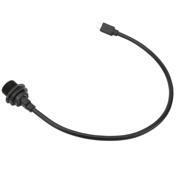 Vandtæt Micro USB-stik IP67 Han/Hun med Kabelstik E10MCTFF/MCAM 0.3m Sort