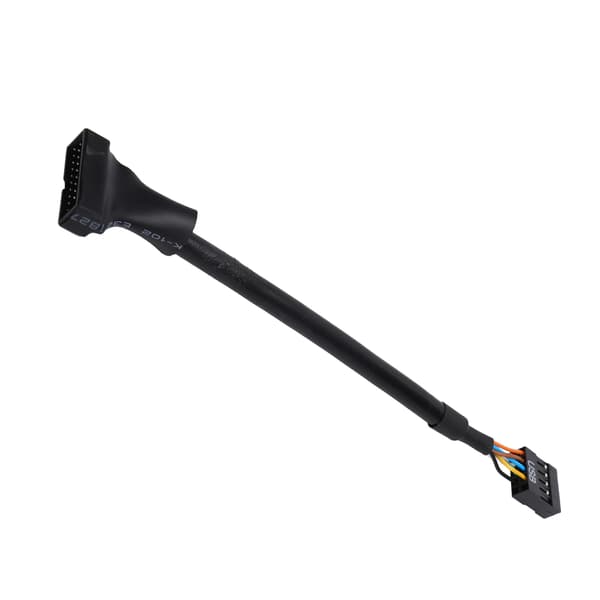 Bærbar USB 3.0 20-bens header han til USB 2.0 9-bens hun bundkort adapterkabel