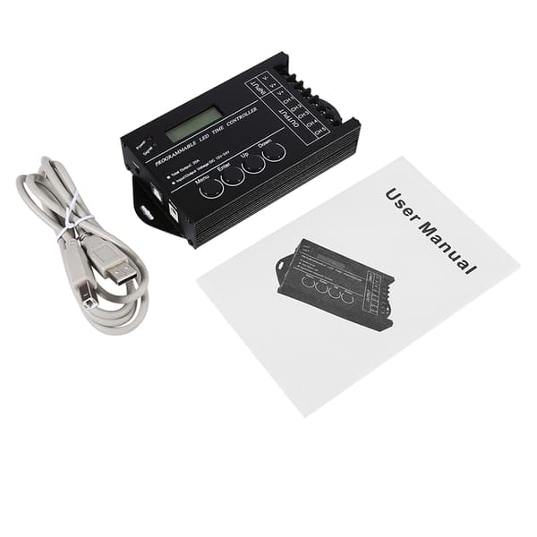 DC12/24V 20A Programmerbar LED Tidsstyring 5 Kanaler Farvejusterbar Med CD USB-kabel