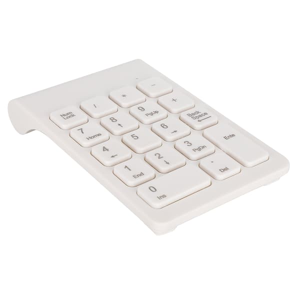 Mini trådløst numerisk tastatur 2.4G USB ergonomisk letvægts PC computertilbehør Hvid