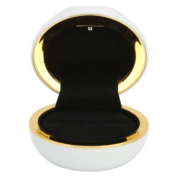 LED-ringask Elegant smyckesdisplay presentfodral för bröllopsförslag förlovning vit