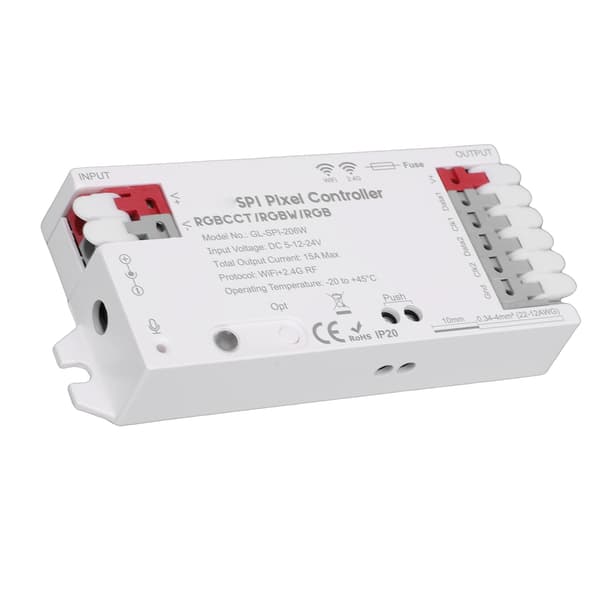 Smart WiFi SPI Pixel Controller, Tuya App-kontrol, 40+ Dynamiske Tilstande til Digital RGB LED Strip Lys