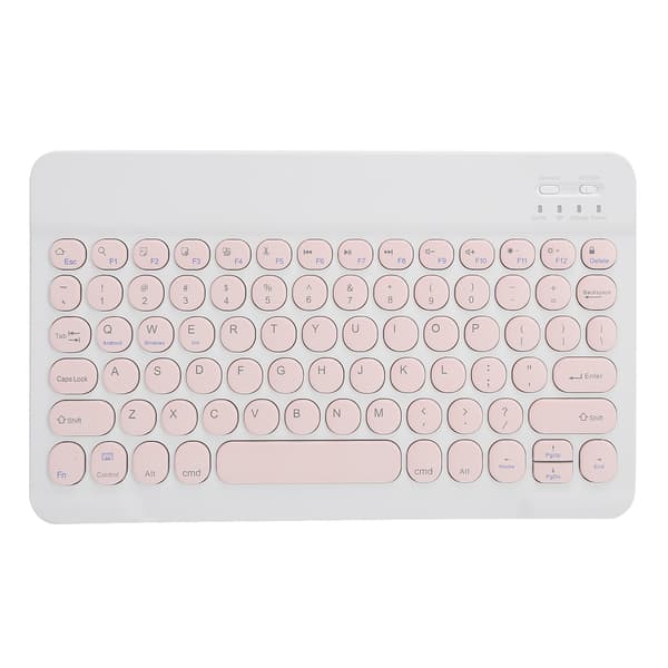 Trådløst Bluetooth-tastatur Tablet Smartphone Computertilbehør Rund Hætte 10inPink