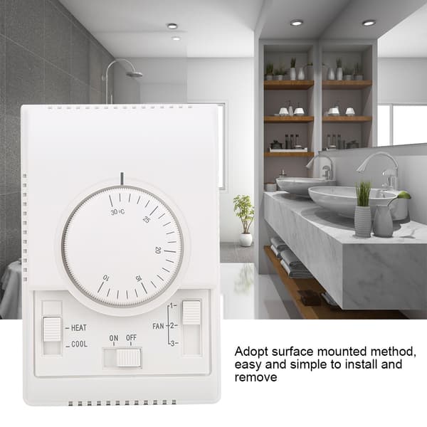Rumtermostat AC220V Overflademonteret Temp Controller 10-30℃ til Aircondition