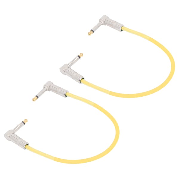2ST 12 tums gitarrjumper 1/4 tums plugg gitarr effektpedalkabel ren koppar musikinstrumentkablar gul