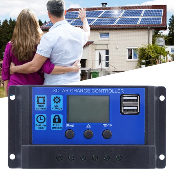 Solar Charge Controller LCD 12V/24V 20A Dual USB Batteriregulator