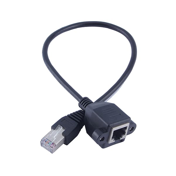 30 cm RJ45 han til hun skruepanelmontering LAN Ethernet netværksforlængerkabel