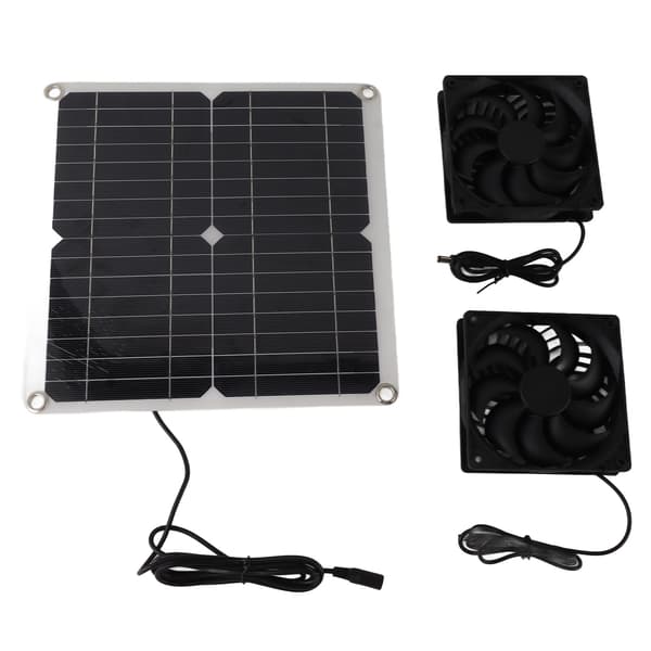 12W 12V Solpanel Driven Fläkt Effektiv Energiomvandling Solpanel Dubbelfläkt Kit