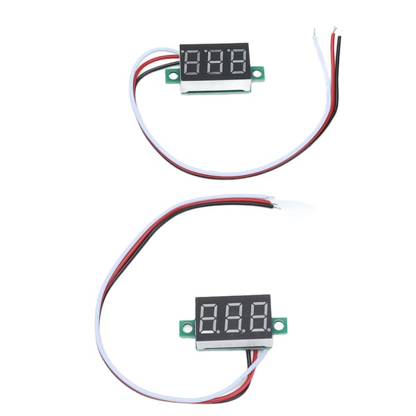 2-pak mini digitalt voltmeter 3-leder DC 0,36 tommer LED-display 0-30V tester, beskyttelse mod omvendt polaritet