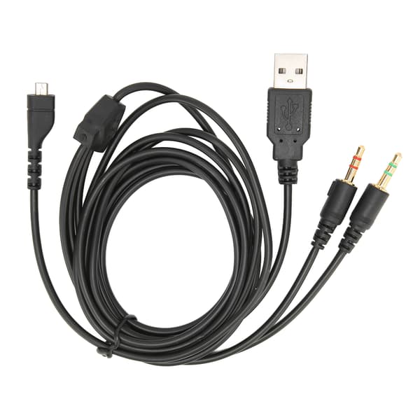 Hovedtelefon lydkabel USB og 3,5 mm lydstik lydledning med belysning til SteelSeries Arctis