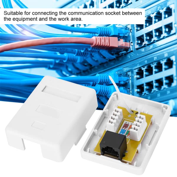 2st CAT6 RJ45 8P8C Enkel Ytmonterad Väggplatta Ethernet Keystone Box