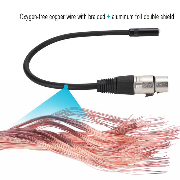 3,5 MM hun til XLR hun zinklegering 3,5 MM interface lydadapterkabel patchkabel