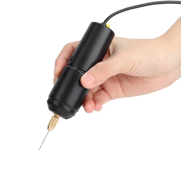 Bärbar Mini Elektrisk Borr Handhållen Mikro USB Borrsats 3 Bits DC 5V