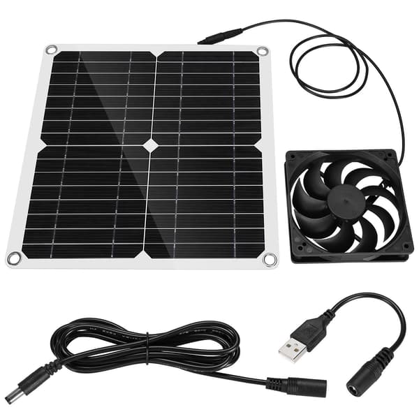 12W 12V Solpanel Driven Fläkt Effektiv Energiomvandling Solpanel Dubbelfläkt Kit