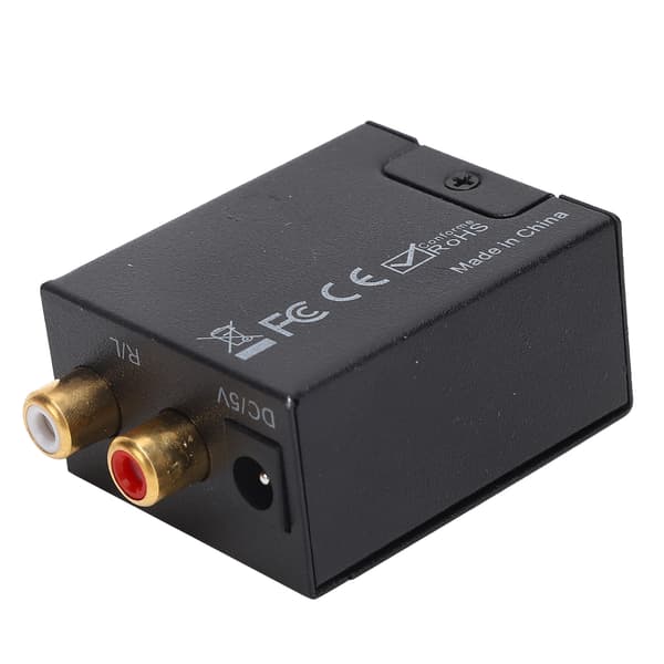 Digital til Analog Audio Konverter USB Sort Aluminiumslegering Adapter DC 5V 1A