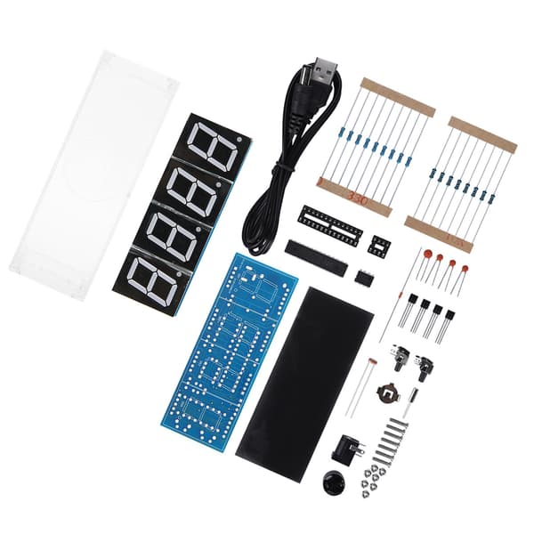 4-siffrig DIY Digital LED-klocka Kit Automatisk visning Tid Temperatur Elektronisk DIY Kit Klocka Grön