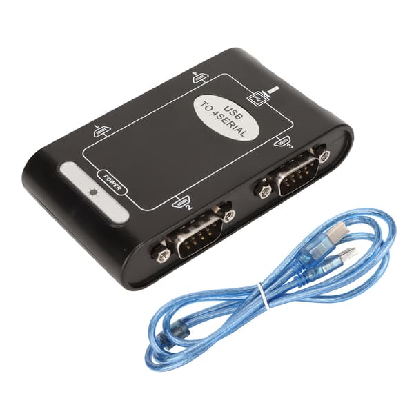 USB til seriel adapter 4 RS232-porte COM-reservefunktion DB9 kompakt USB til RS232-adapter til Windows 10 8 7