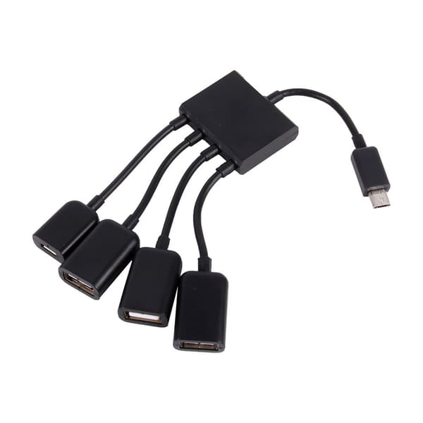 4-porttinen Micro USB Host OTG -keskitinsovitinkaapeli Android-tabletille ja älypuhelimelle