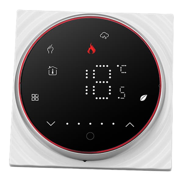 Smart termostat 1 vecka programmerbar LED-display infälld rektangulär bas digital termostat AC95-240V för pannvärmesystem svart