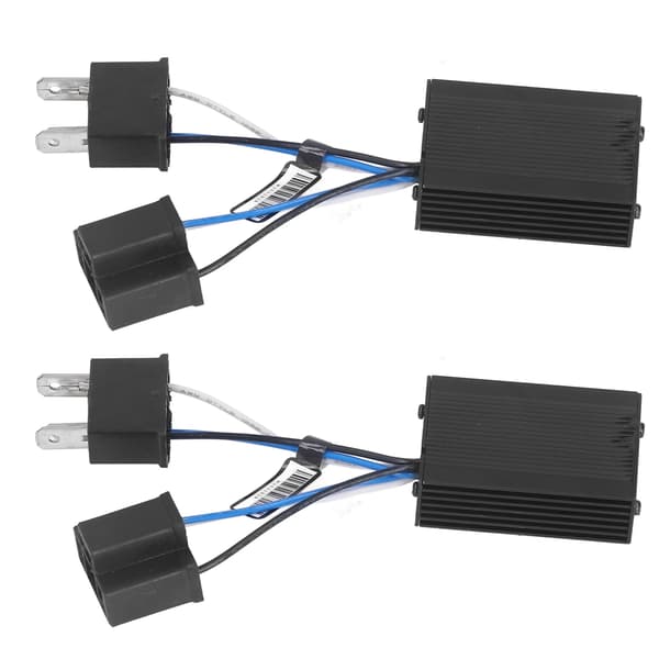 2 stk. LED-forlygtedecoder i aluminium, anti-flimmer fejlcanceller, universel ledningsnet