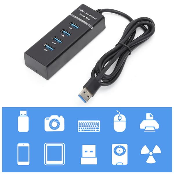 1 til 4 USB 3.0 HUB Han til Hun USB Forlængeradapterkabel Splitter til PC Bærbar