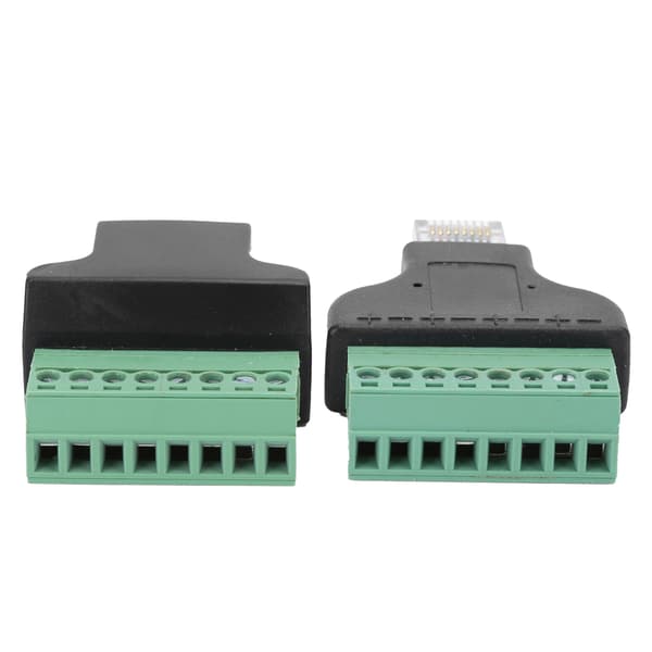 2 stk. RJ45 hun til han skrueterminal 8-benet CCTV Digital DVR Adapterstik