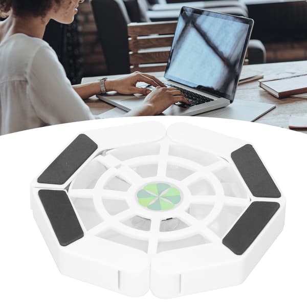 Laptopkylplatta med lysande stor fläkt USB Notebook Dator Vikbart Stativ DRS08 (Vit)