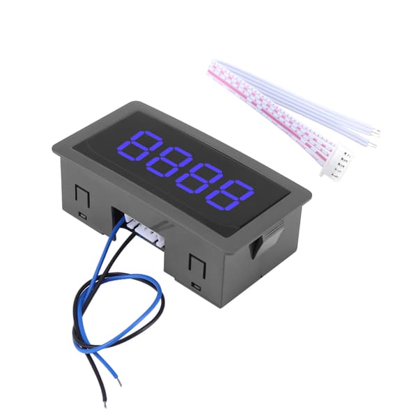 DC LED Digital Display 4-siffrig 0-9999 Upp/Ner Plus/Minus Panelräknare Mätare Blå