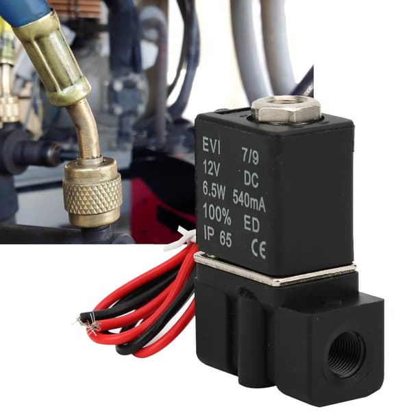 Snabb respons plast elektrisk magnetventil 12V DC 2 position 2-vägs luft vatten olja G1/8