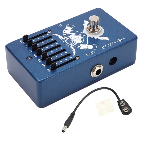 Gitarr EQ 6-bands Equalizer DC9V 30mA Tillbehör för musikinstrument Aluminiumlegering CP‑71