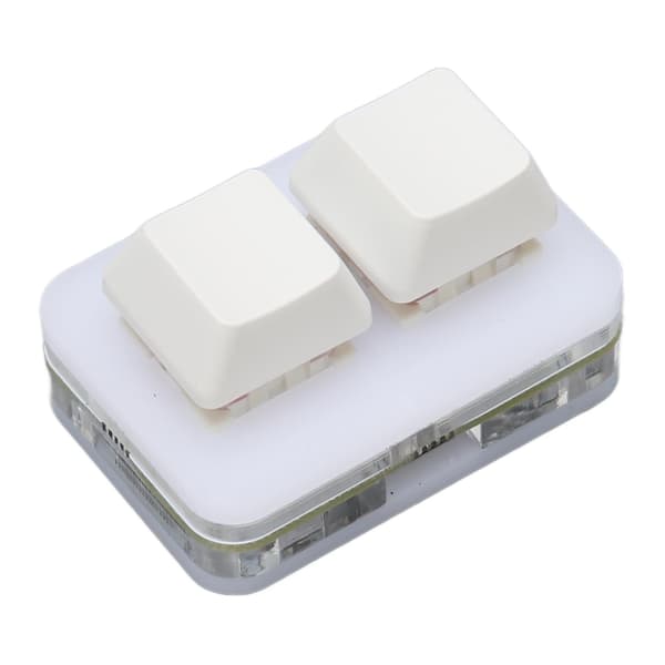 USB 2-tast Mini-tastatur Brugerdefineret RGB LED-baggrundsbelysning Makroprogrammeringstastatur til Windows til OS X til Linux Hvid