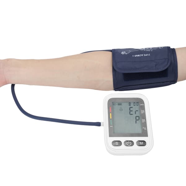 Automatisk Digital Blodtryksmåler Sphygmomanometer Tonometer til Måling af Overarm Sort og Hvid