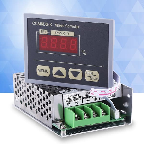 12-80V DC 30A PWM Motorhastighedsregulator, Digitalt Display, Variabel Controller