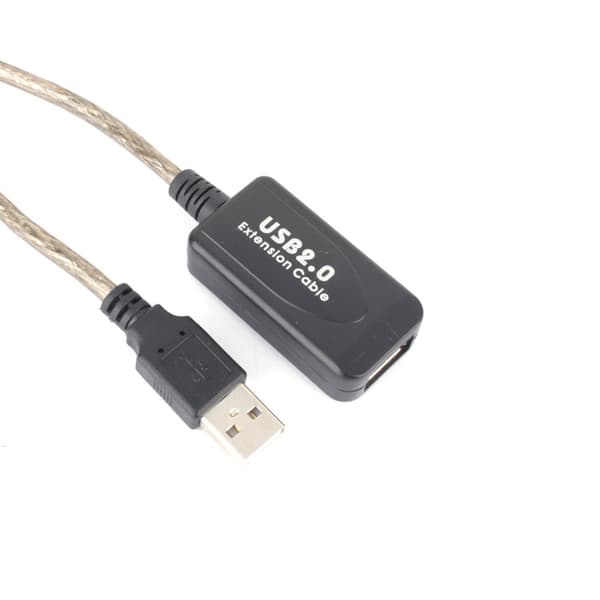 20M USB 2.0 Typ A Hane till Hona Förlängningskabel Svart